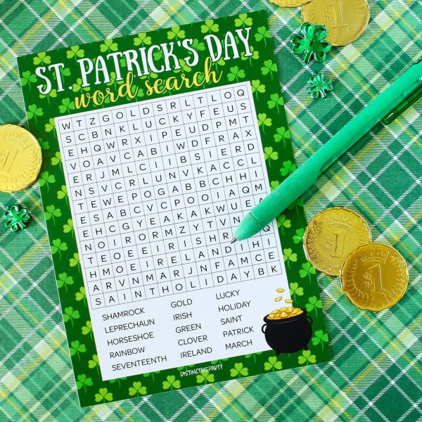 St. Patrick s Day Game: Word Search Classroom Party Game - 25 Player Cards Online now - Image 2