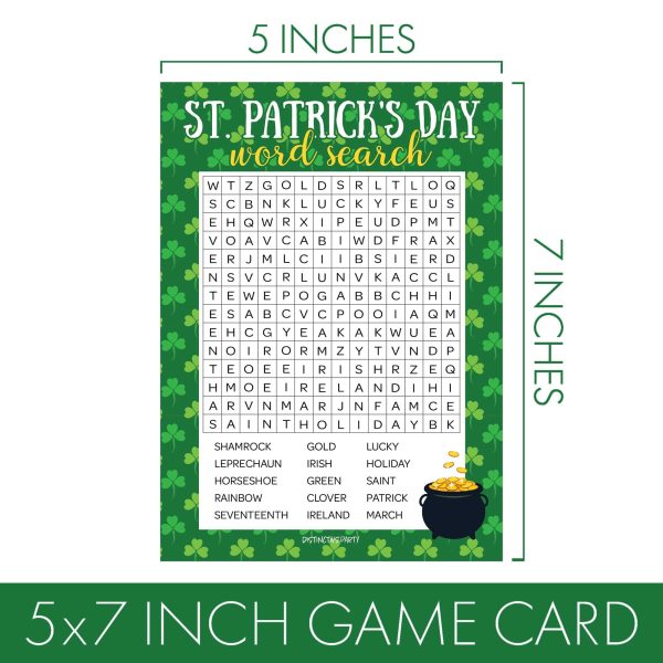 St. Patrick s Day Game: Word Search Classroom Party Game - 25 Player Cards Online now - Image 4