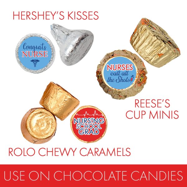 Graduation Class of 2025: Nursing School Graduation Party Favor Stickers - Fits on Hershey® Kisses - 180 Stickers Sale - Image 4