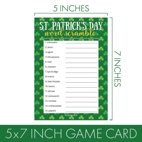 St. Patrick s Day Game: Word Scramble Classroom Party Game - 25 Player Cards Hot on Sale - Image 4