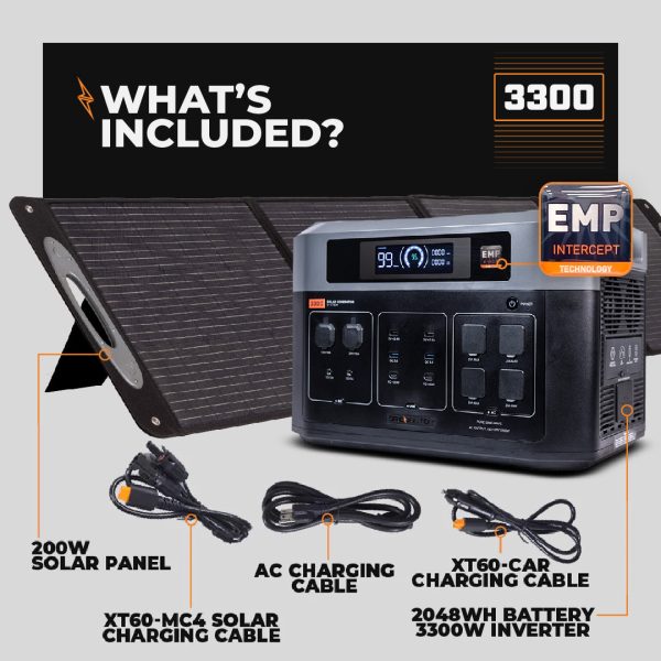 Grid Doctor 3300 Solar Generator System Now with built-in EMP Protection! (Waterproof 200W Panel Included FREE) Online Hot Sale - Image 4