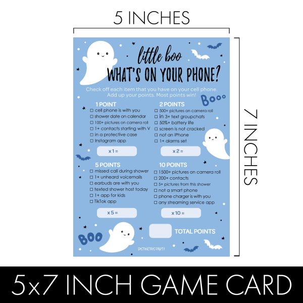 Little Boo: Blue - Boy Baby Shower Game - What s On Your Phone and Word Scramble - Two Game Bundle -  20 Dual Sided Cards Online - Image 5