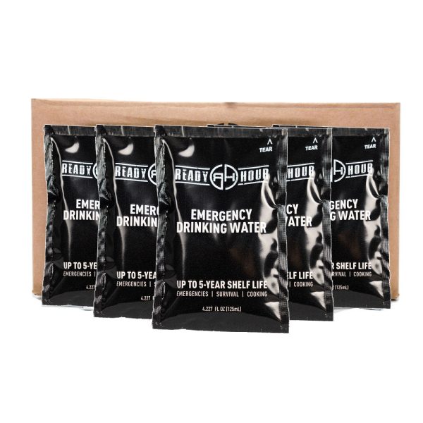 Emergency Water Pouch Case Pack (64 pouches) by Ready Hour  (Checkout Special Deal) Fashion