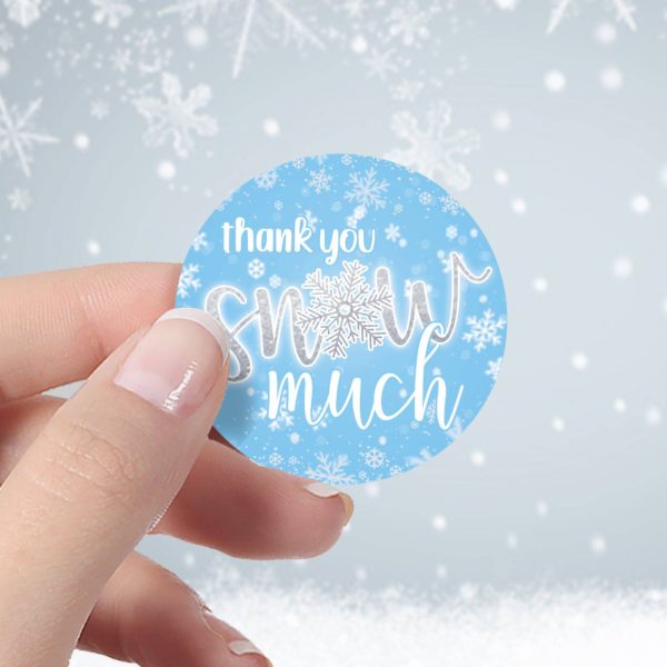 Onederland Snowflake: Blue - Winter First Birthday - Thank You Snow Much - 45 Stickers For Discount - Image 2