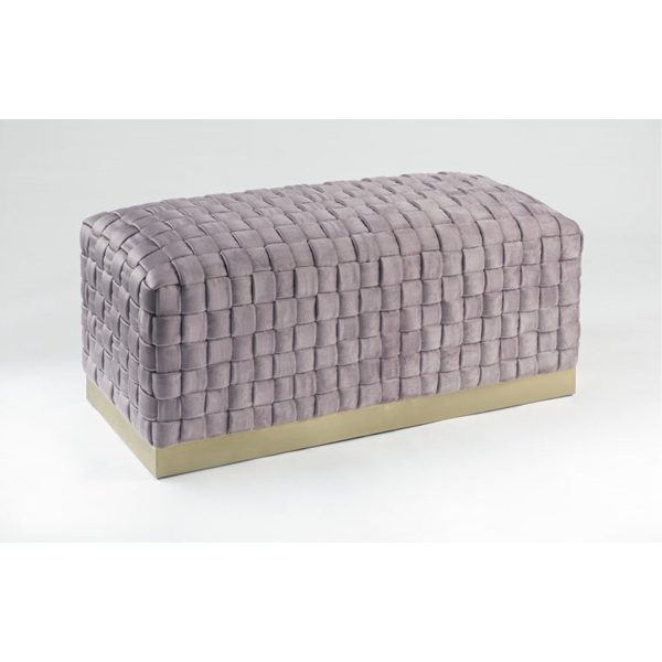 Satine Velvet Bench For Sale - Image 5