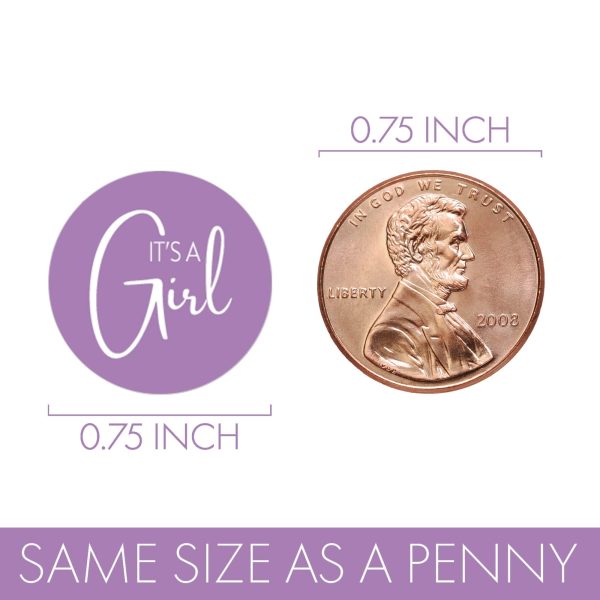 Sweet Baby Girl: Purple - It’s a Girl Stickers for Kisses Candies - 180 Label Count Sale - Image 3