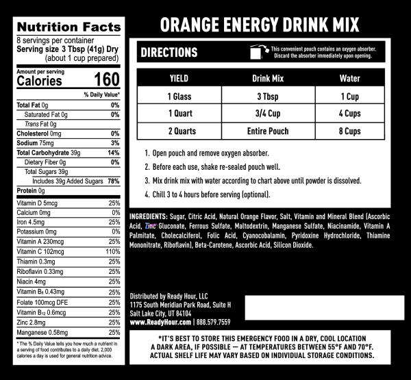Ready Hour Orange Energy Drink Mix #10 Can (63 servings) Online - Image 3