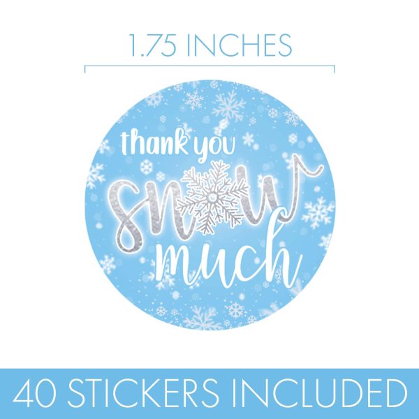 Onederland Snowflake: Blue - Winter First Birthday - Thank You Snow Much - 45 Stickers For Discount - Image 4