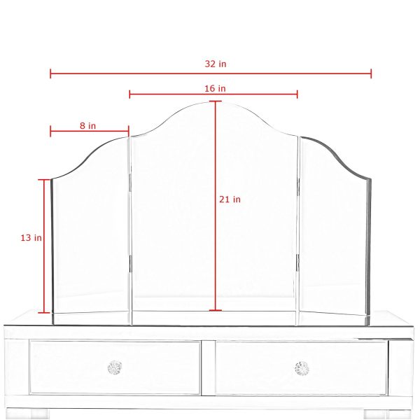 Giselle Tri-Fold Vanity Mirror Online Hot Sale - Image 4