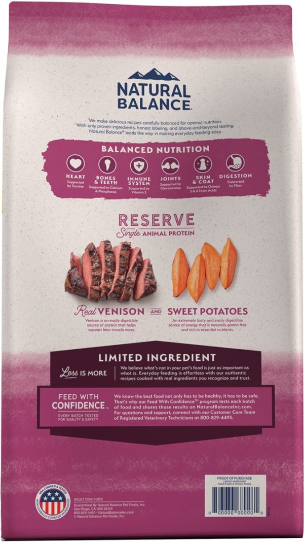 Natural Balance Limited Ingredient Reserve Grain-Free Sweet Potato & Venison Recipe Dry Dog Food Discount - Image 2