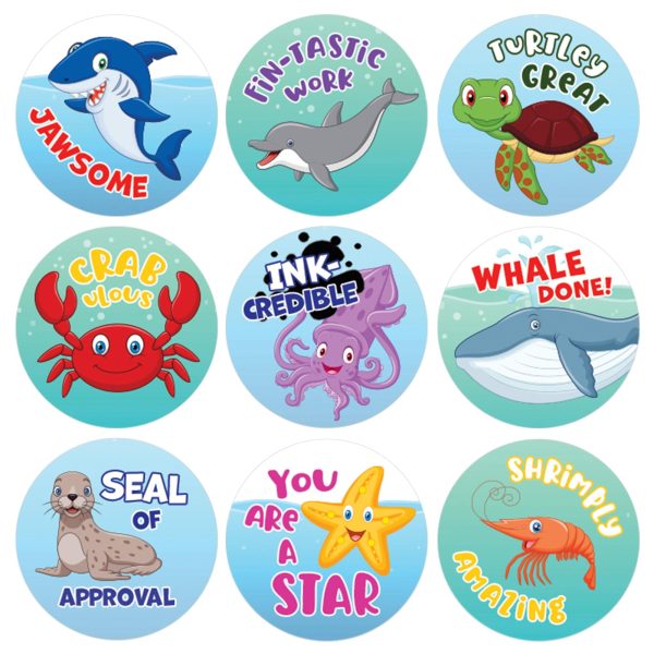 Motivational Teacher Reward Stickers for Students: Under the Sea (1,080 Stickers) Online Hot Sale