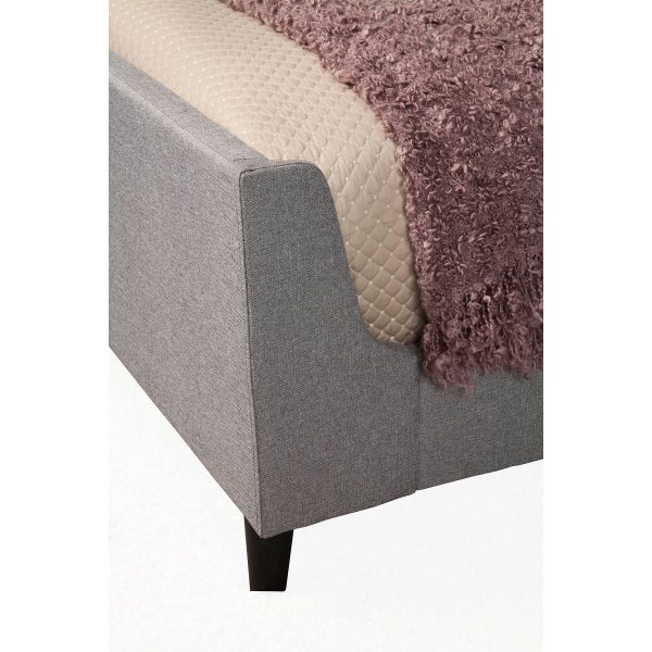 Amber Bed, Grey Linen For Sale - Image 4