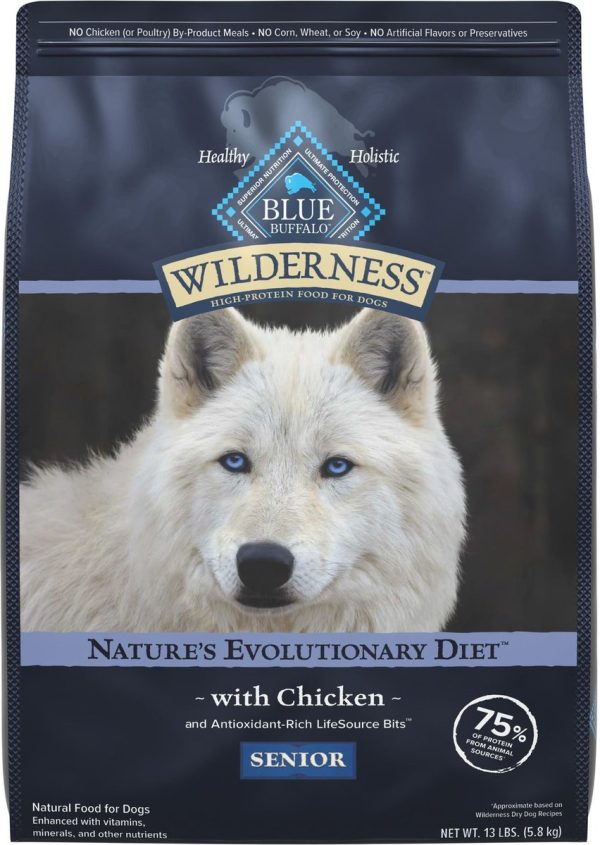 Blue Buffalo Wilderness Wholesome Grains Senior Chicken Recipe Dry Dog Food Sale