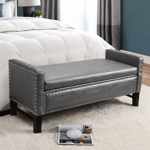 Columbus Leather Storage Bench Discount