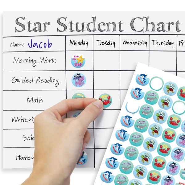 Motivational Teacher Reward Stickers for Students: Under the Sea (1,080 Stickers) Online Hot Sale - Image 4