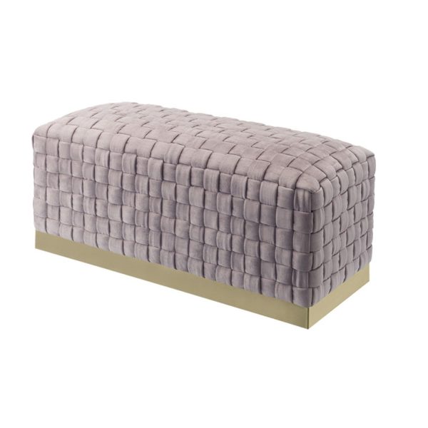 Satine Velvet Bench For Sale - Image 4