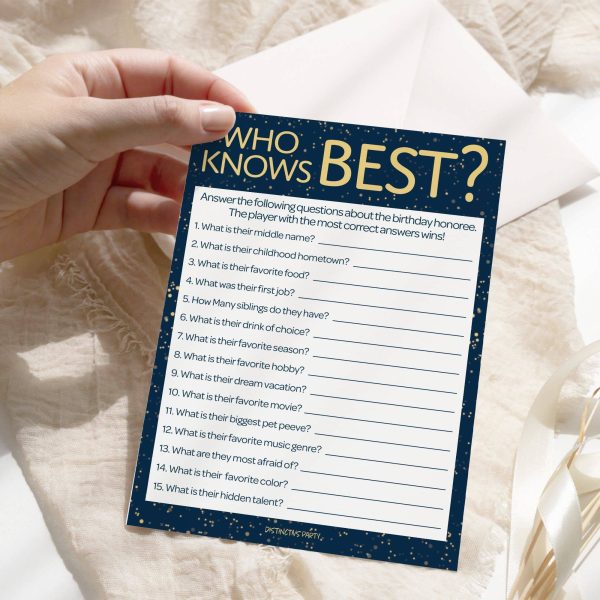Born in The 1960s: Navy Blue & Gold - 60th or 65th Birthday Party Game Bundle - 3 Games for 20 Guests Discount - Image 5