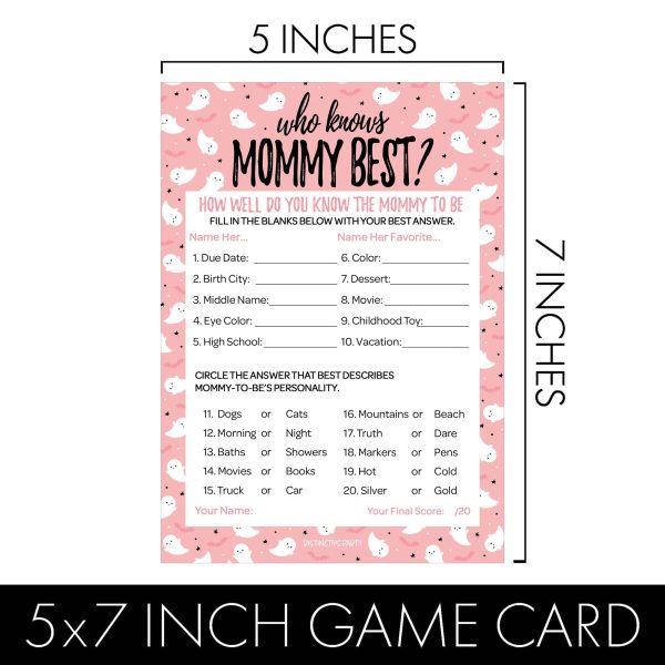 Little Boo: Pink - Baby Shower Game  - Word Search and Who Knows Mommy Best - Two Game Bundle - 20 Dual Sided Cards Cheap - Image 5