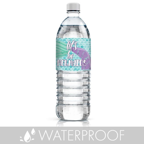 Mermaid: Let s Be Mermaids - Kid s Birthday -  Water Bottle Labels - 24 Waterproof Stickers Sale - Image 5