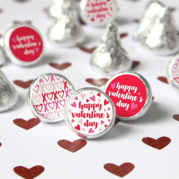 Valentine’s Day Party: Red - Candy Favor Stickers - Fits on Hershey® Kisses - 180 Stickers Supply - Image 2