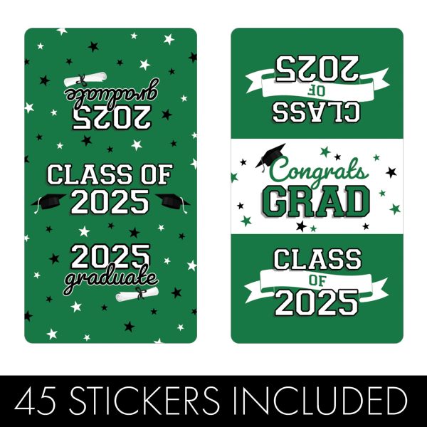 Graduation Class of 2025: Graduation Party Favors - Mini Chocolate Candy Bar Wrapper Labels - Fits on Hershey® Miniatures - 17 School Colors - 45 Stickers Cheap - Image 4