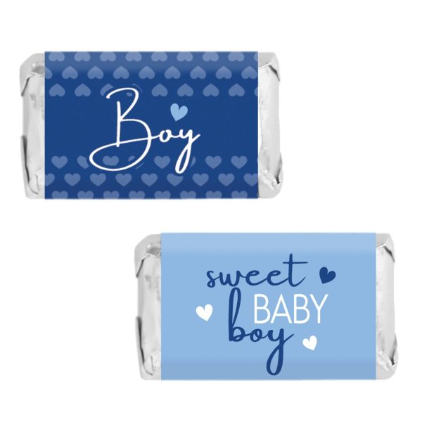 Sweet Baby Boy: Blue - Baby Shower Mini Candy Bar Labels -  45 Stickers Online Hot Sale