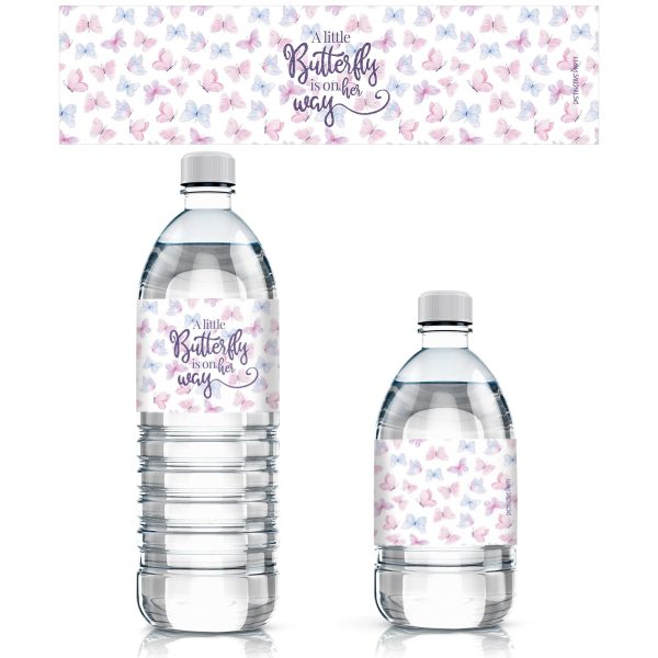 Butterfly: Baby Shower - Water Bottle Labels - Spring - 24 Stickers Online now