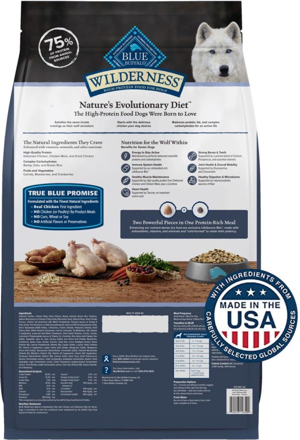Blue Buffalo Wilderness Wholesome Grains Senior Chicken Recipe Dry Dog Food Sale - Image 3