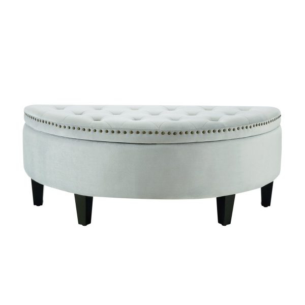 Jolie Half-Moon Velvet Storage Ottoman Supply - Image 3