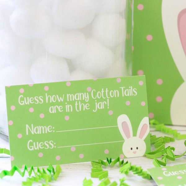 Easter Party Games: How Many Cotton Tails Game - 1 Table Top Sign and 30 Game Cards Fashion - Image 5