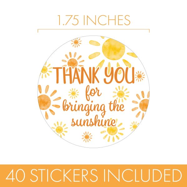 1st Trip Around the Sun - 1st Birthday: Circle Label Stickers, Thank You - 40 Stickers Discount - Image 3