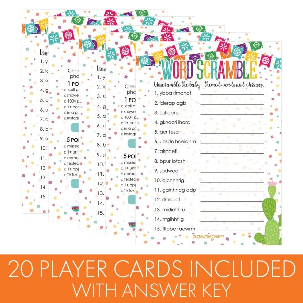 Taco  Bout a Baby:  Baby Shower Game - What s On Your Phone and Word Scramble Game Bundle - 20 Dual Sided Cards on Sale - Image 4