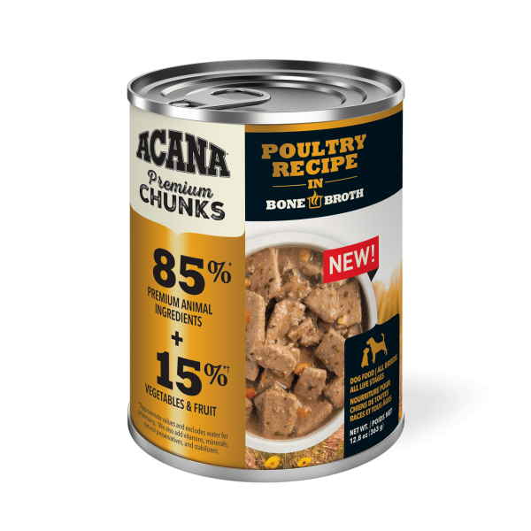Acana Premium Chunks Grain Free Poultry Recipe for Dogs For Discount