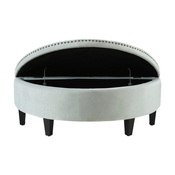 Jolie Half-Moon Velvet Storage Ottoman Supply - Image 5