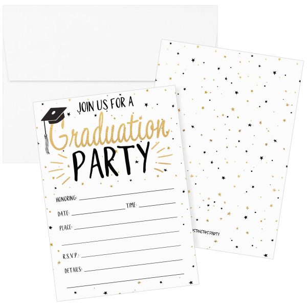 Graduation Party Invitation Cards with Envelopes - 25 Count Supply