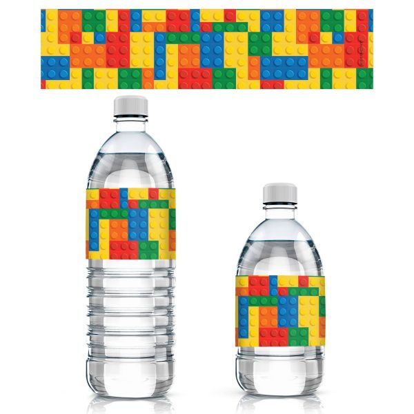 Building Blocks: Kid s Birthday - Water Bottle Labels - 24 Waterproof Stickers For Sale