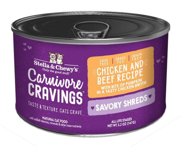 Stella & Chewy s Carnivore Cravings Savory Shreds Chicken & Beef Dinner in Broth Wet Cat Food Cheap - Image 2