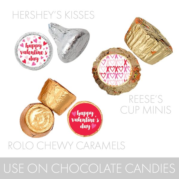 Valentine’s Day Party: Red - Candy Favor Stickers - Fits on Hershey® Kisses - 180 Stickers Supply - Image 4