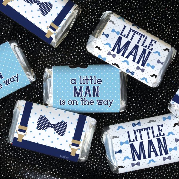 Little Man: Baby Shower - Mini Candy Bar Stickers - Boy, Bowtie - 45 Stickers Online Sale - Image 2