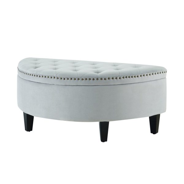 Jolie Half-Moon Velvet Storage Ottoman Supply - Image 4