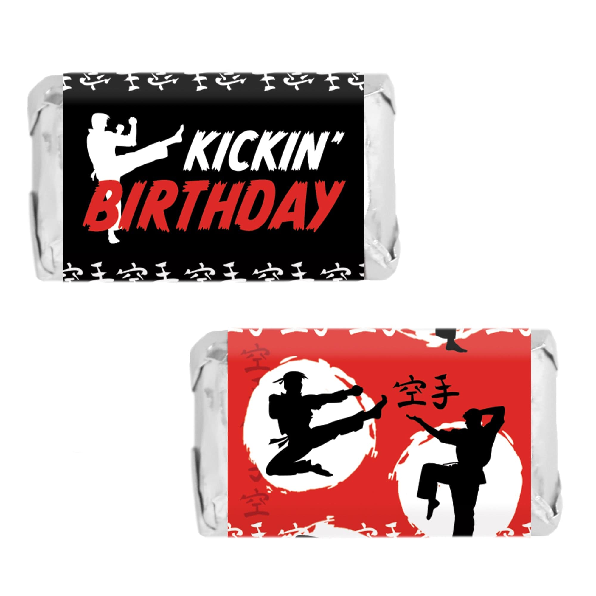 Jump, Kick, Block: Karate –  Kid s Birthday – Hershey s Miniatures Candy Bar Wrappers Stickers – 45 Stickers Hot on Sale