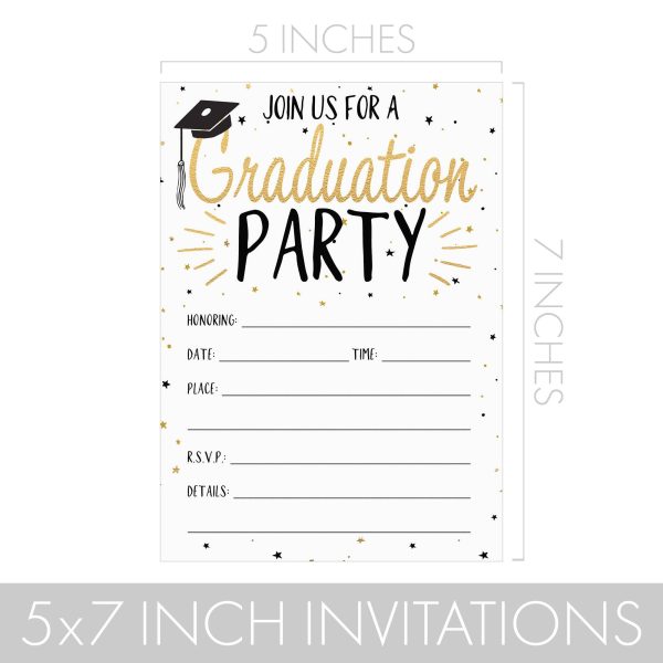Graduation Party Invitation Cards with Envelopes - 25 Count Supply - Image 5