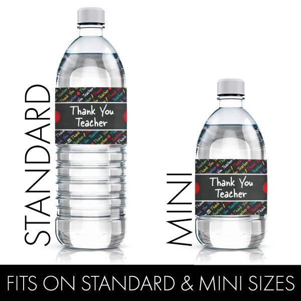 Teacher Appreciation Party: Thank You A+ Teacher - Water Bottle Labels - 24 Waterproof Stickers Discount - Image 3