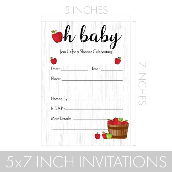 Apple Farmhouse: Baby Shower -  Party Invitations – 10 Cards For Sale - Image 5