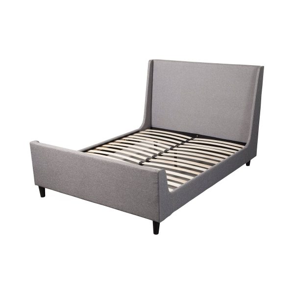 Amber Bed, Grey Linen For Sale - Image 5