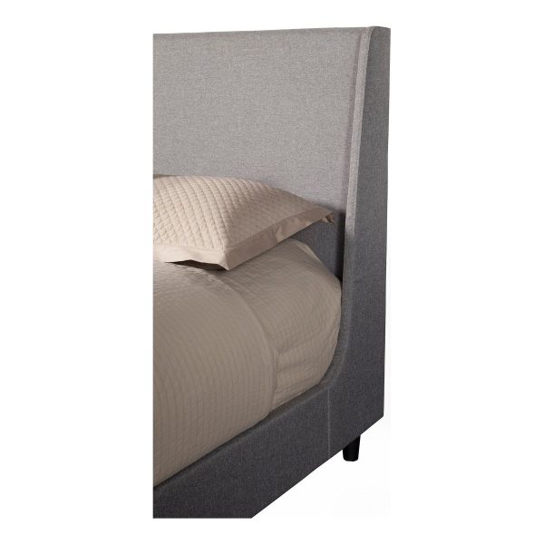 Amber Bed, Grey Linen For Sale - Image 3