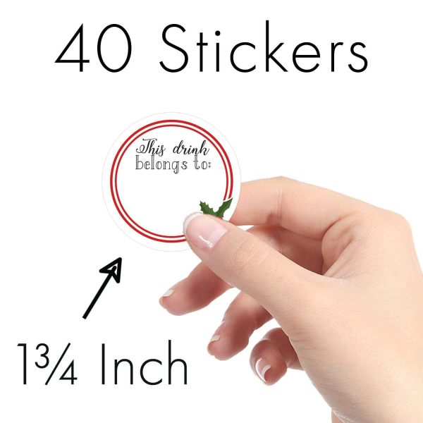 Christmas Cheer: Christmas Party - Drink Name Labels - 40 Tag Stickers Online Hot Sale - Image 4