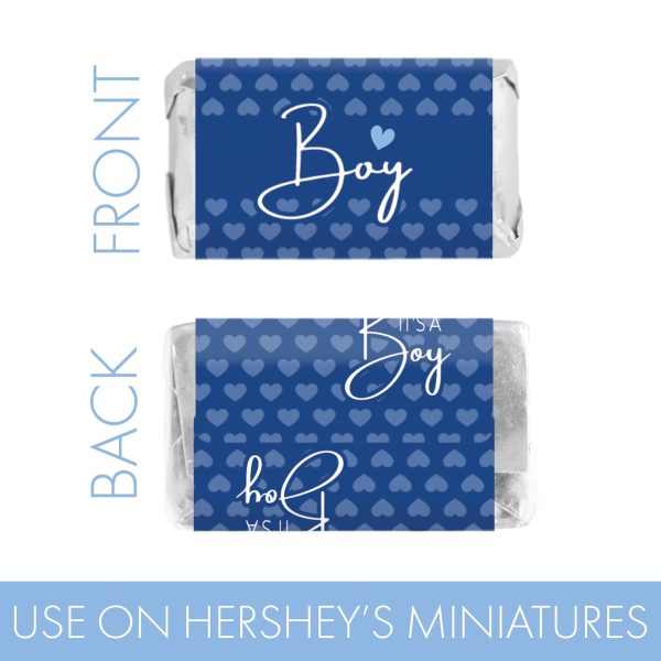 Sweet Baby Boy: Blue - Baby Shower Mini Candy Bar Labels -  45 Stickers Online Hot Sale - Image 4