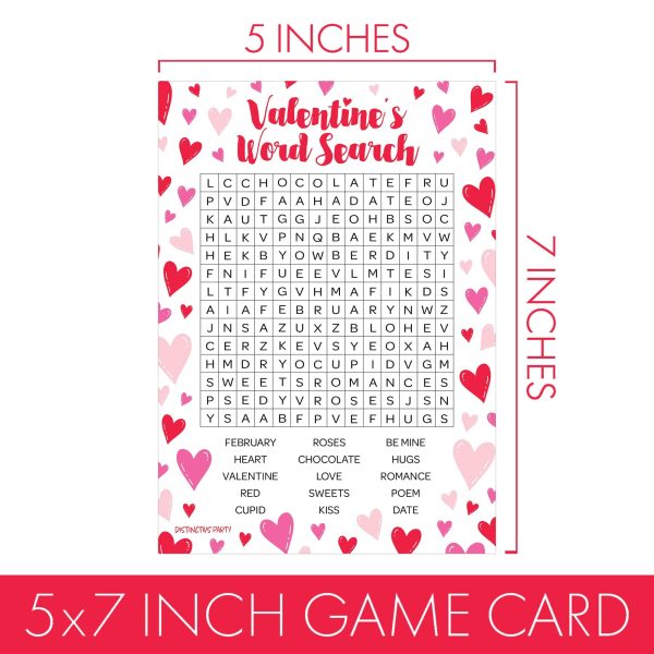 Valentine s Day Party Games: Word Search - Classroom Party Game - 25 Player Cards Discount - Image 4