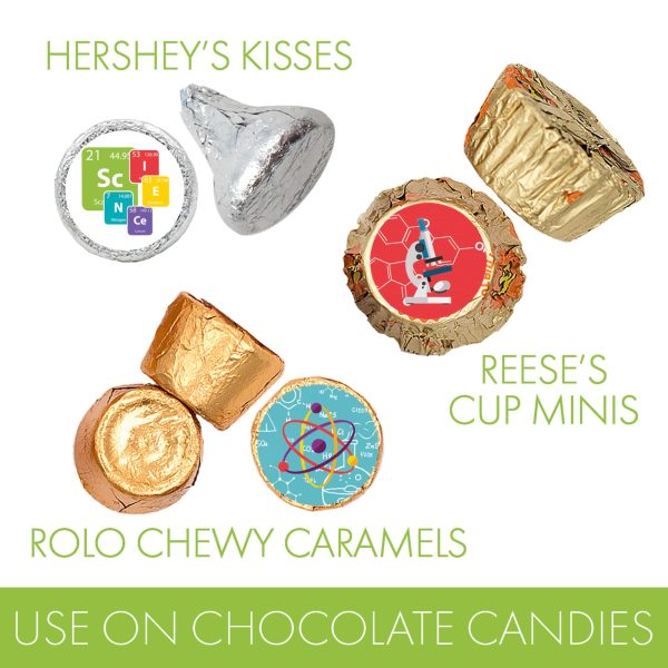 Science: Kid s Birthday  - Favor Stickers - Fits on Hershey s Kisses - 180 Pack Online Sale - Image 4